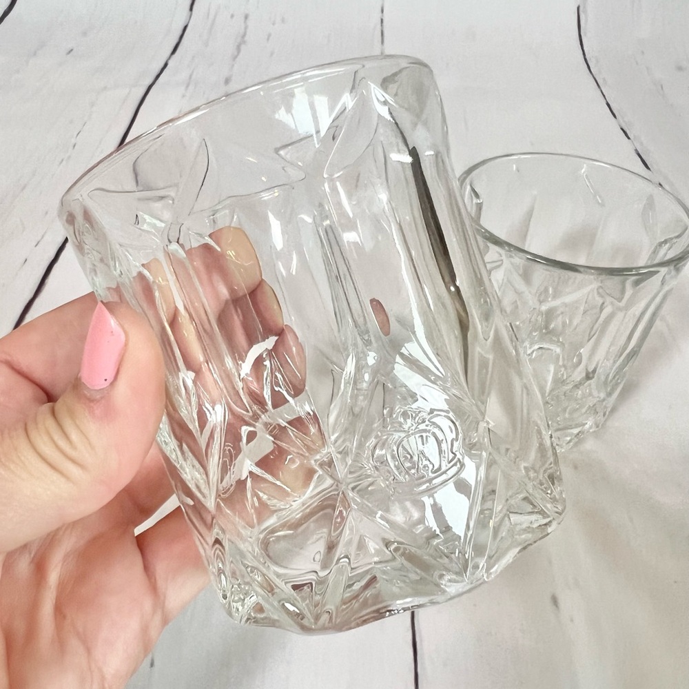 Pair of Vintage Crown Royal Lowball Tumblers - Mid-Century Barware